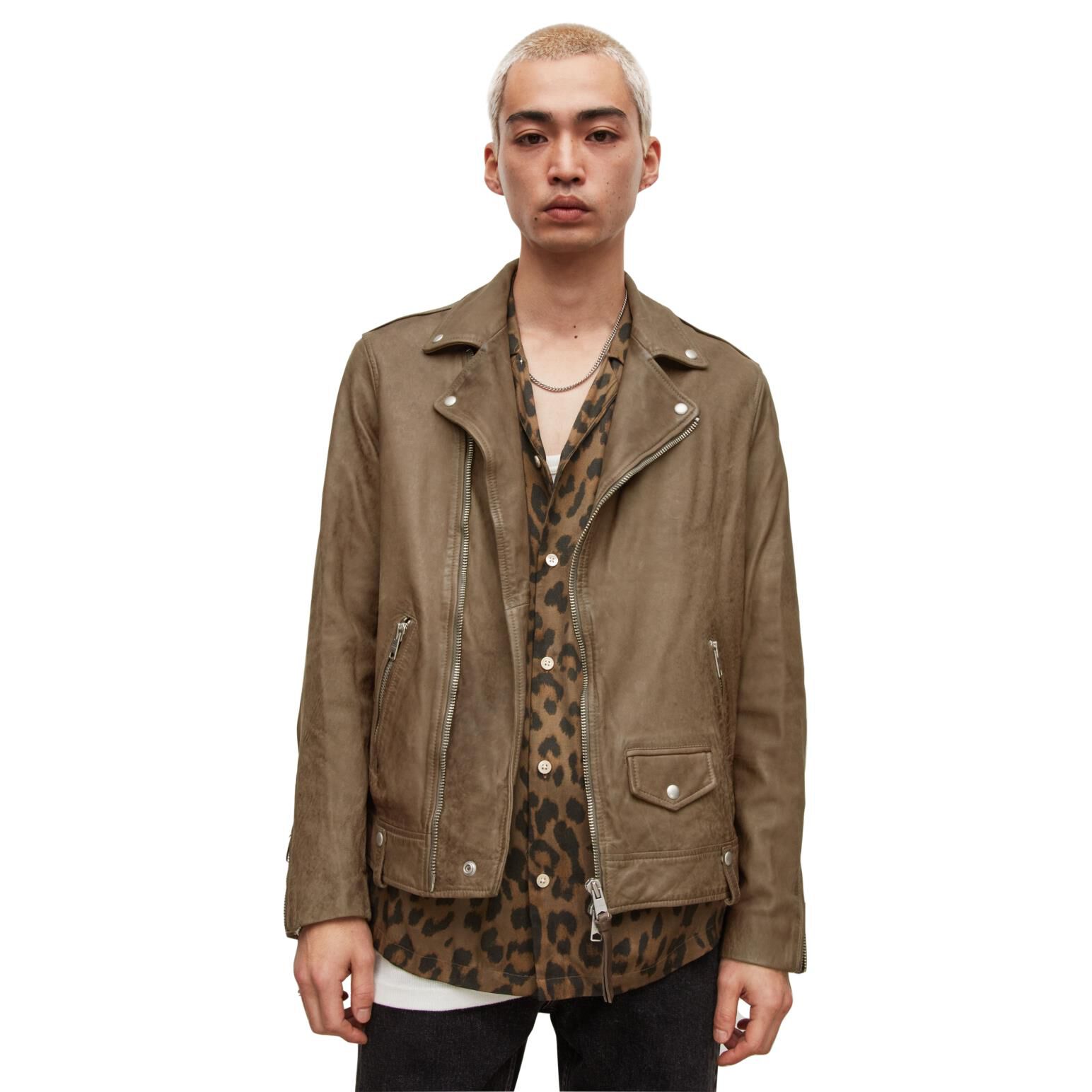 AllSaints Milo Leather Biker Jacket Ballantynes Department Store